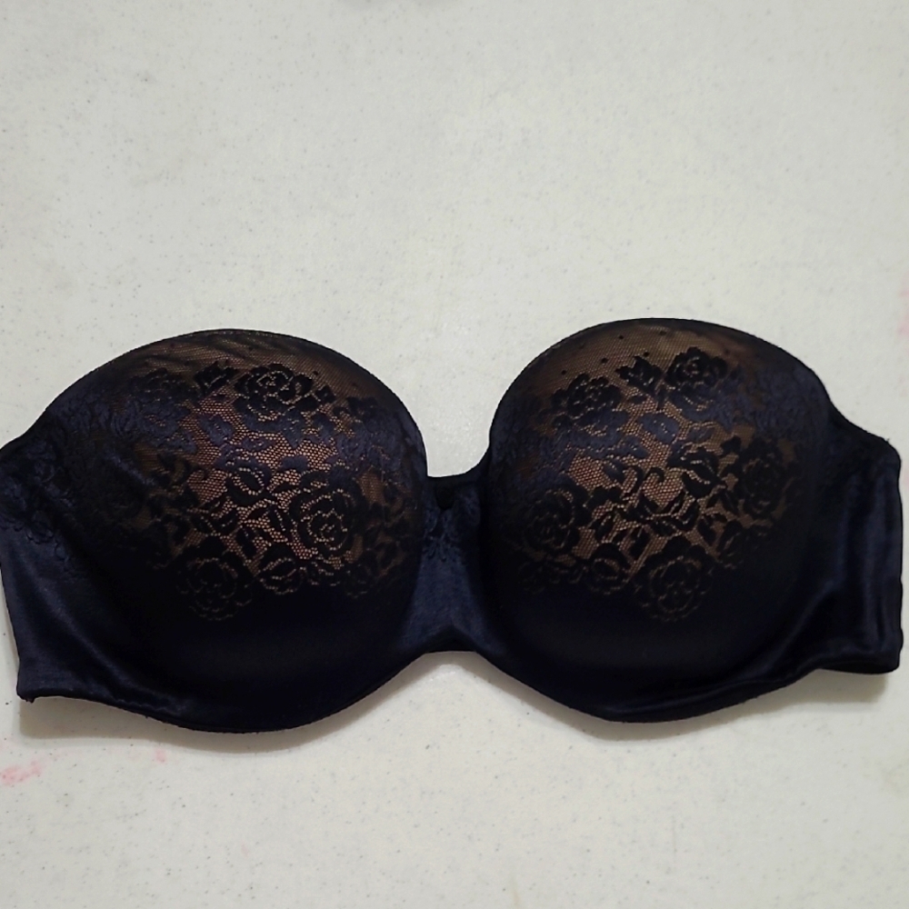 Soma Black Lace Strapless Underwire Bra size 40DD